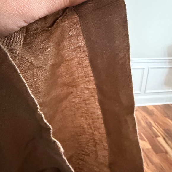 Max Studio Relaxed Drawstring Linen-Blend Pants in Brown - Picture 4 of 6